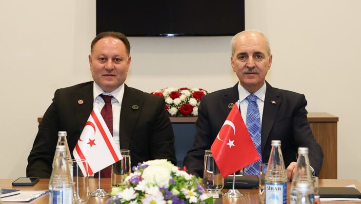 TBMM Başkanı Kurtulmuş KKTC Meclis Başkanı Öztürkler İle Görüştü